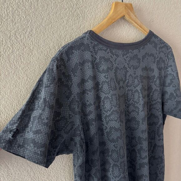 ANINE BING Python Snake Print Lili Tee Womens Large Gray Crewneck Short Sleeve - Picture 7 of 9